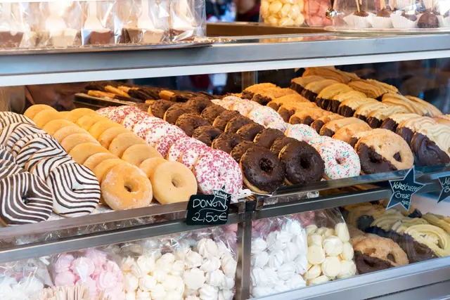 Donuts en vitrine